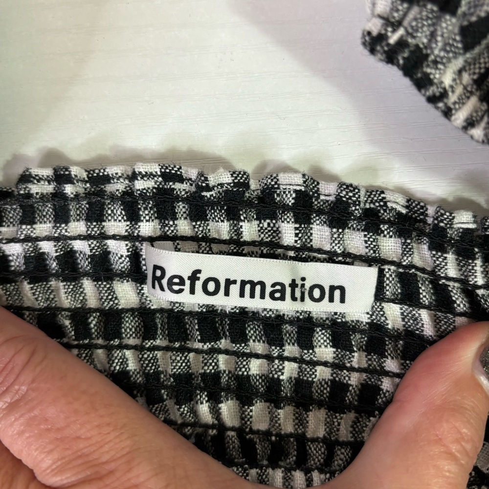 Reformation Black and White Checkered Mini Dress - Picture 7 of 8